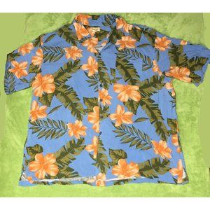 Panama Jack French Blue Hawaiian Button Down Size 3XL